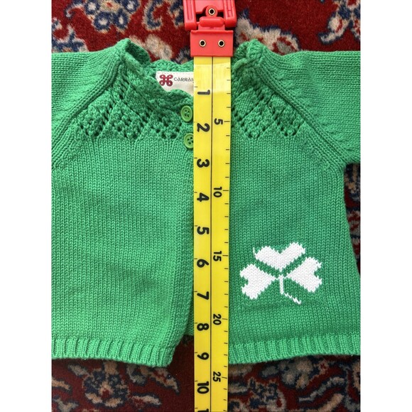 Vtg Carraig Donn Cotton Hand-Knit St. Patrick’s Day Shamrock 0-3 Months - Picture 5 of 5